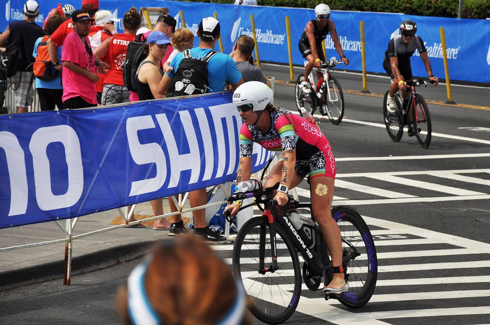 Woman riding a bike