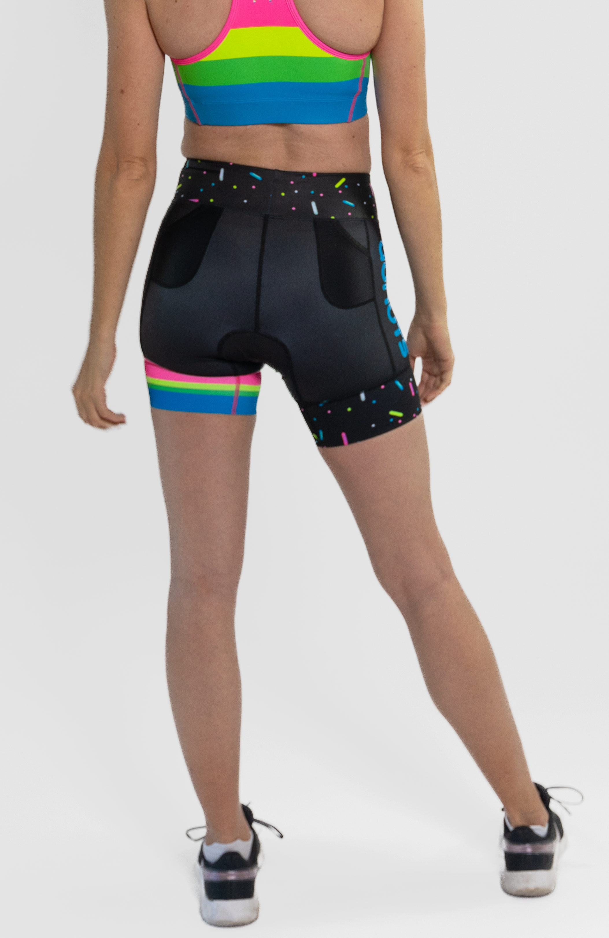 Coeur Sports 5 inch Powerband Tri Short Powered By Donuts Women's 5" Triathlon Shorts