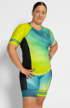 Coeur Sports Aero Tri Top Aurora Women's Sleeved No Zip Triathlon Aero Top