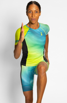 Coeur Sports Aero Tri Top Aurora Women's Sleeved No Zip Triathlon Aero Top