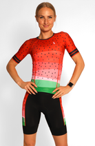 Coeur Sports Aero Tri Top Watermelon Women's Sleeved No Zip Triathlon Aero Top