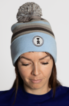 Coeur Sports Beanie Striped Pom Pom Beanie