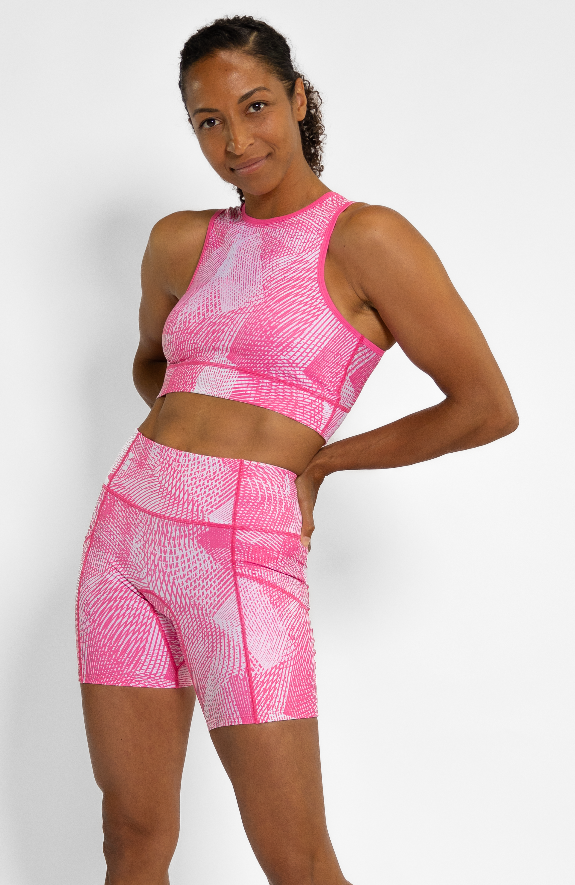 Coeur Sports Run Crop Top Crystallized Women's Running Tech Crop